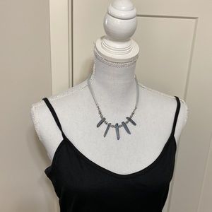 NWOT Charming Charlie Blue Semi-Precious Stones & Silver Tone Plated Necklace